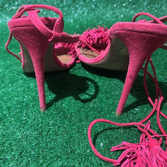 Aquazzura Red Fringe Heels